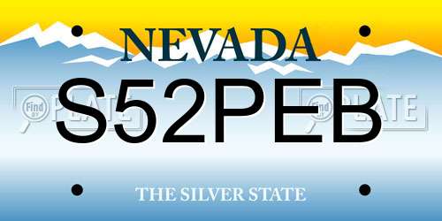 S52PEB Nevada License Plate