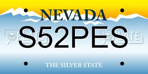 S52PES Nevada License Plate