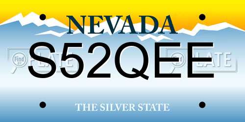 S52QEE Nevada License Plate