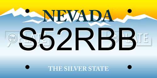 S52RBB Nevada License Plate