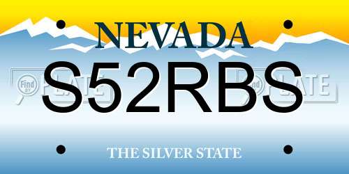 S52RBS Nevada License Plate