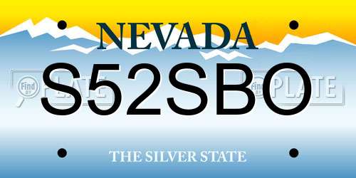 S52SBO Nevada License Plate