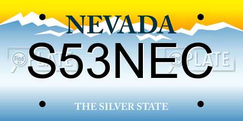 S53NEC Nevada License Plate
