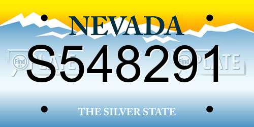 S548291 Nevada License Plate