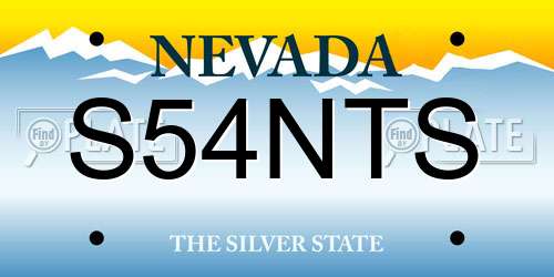 S54NTS Nevada License Plate