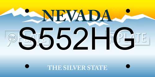 S552HG Nevada License Plate