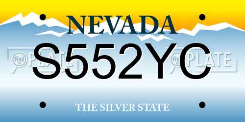 S552YC Nevada License Plate
