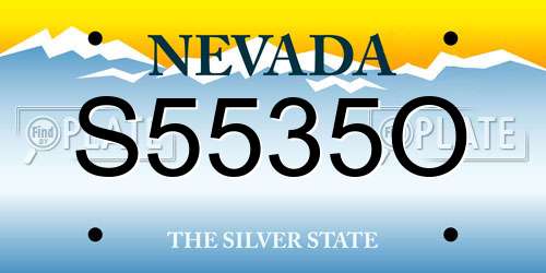 S5535O Nevada License Plate