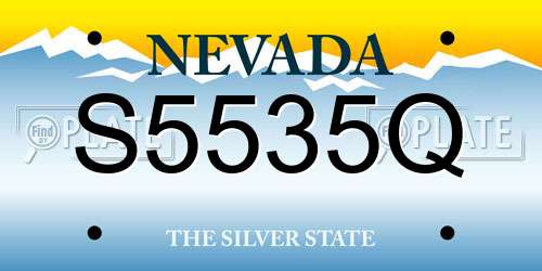 S5535Q Nevada License Plate