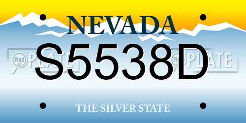 S5538D Nevada License Plate