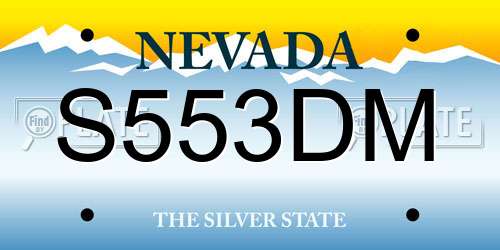S553DM Nevada License Plate