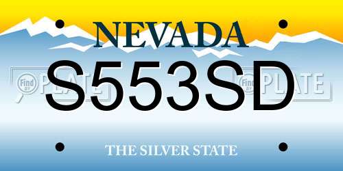 S553SD Nevada License Plate