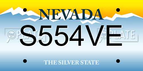 S554VE Nevada License Plate