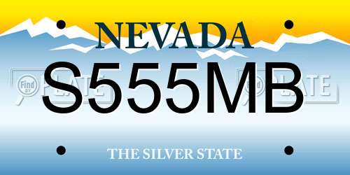 S555MB Nevada License Plate