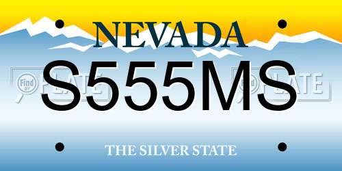 S555MS Nevada License Plate