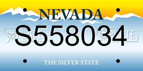 S558034 Nevada License Plate