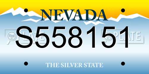 S558151 Nevada License Plate