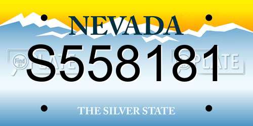 S558181 Nevada License Plate