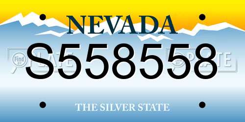 S558558 Nevada License Plate