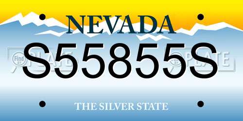 S55855S Nevada License Plate