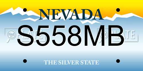 S558MB Nevada License Plate
