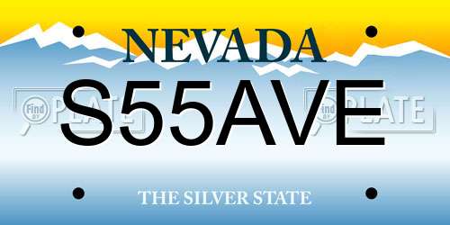 S55AVE Nevada License Plate