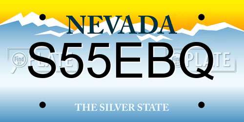 S55EBQ Nevada License Plate