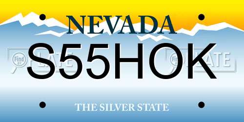 S55HOK Nevada License Plate