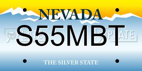 S55MBT Nevada License Plate