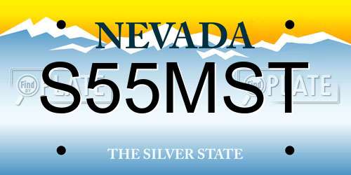 S55MST Nevada License Plate
