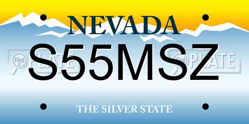 S55MSZ Nevada License Plate