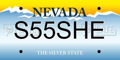 S55SHE Nevada License Plate