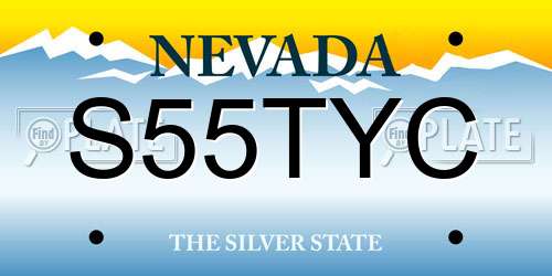 S55TYC Nevada License Plate