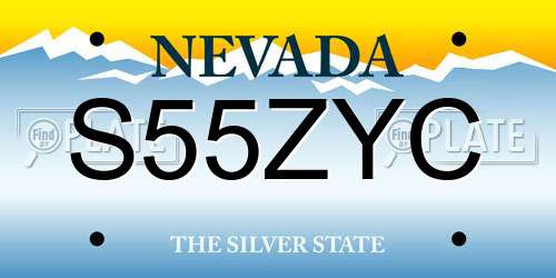 S55ZYC Nevada License Plate