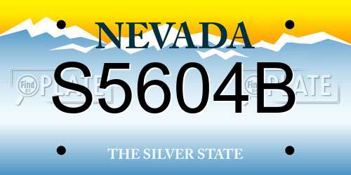 S5604B Nevada License Plate