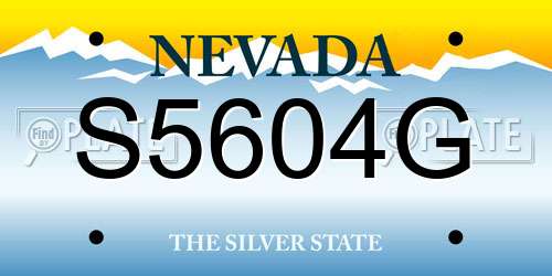 S5604G Nevada License Plate