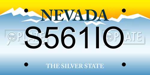 S561IO Nevada License Plate