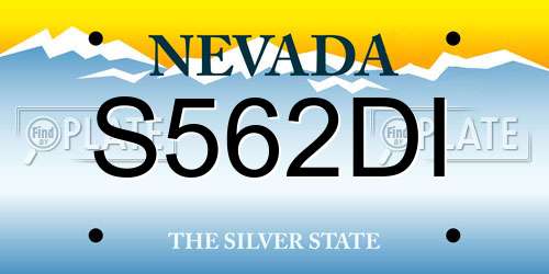 S562DI Nevada License Plate