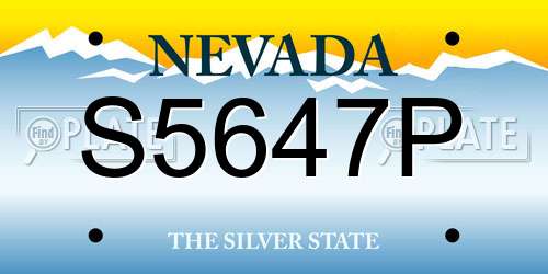 S5647P Nevada License Plate
