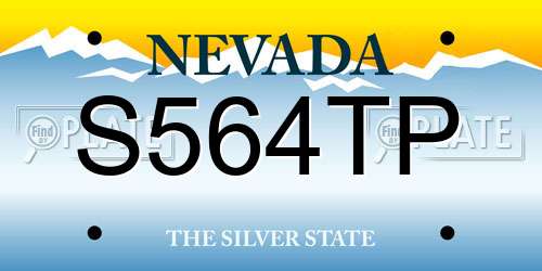 S564TP Nevada License Plate