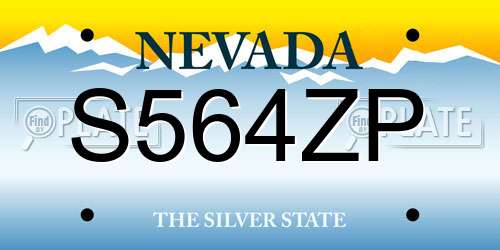 S564ZP Nevada License Plate