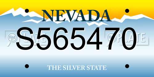S565470 Nevada License Plate