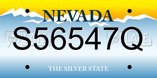 S56547Q Nevada License Plate