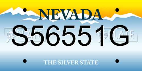 S56551G Nevada License Plate