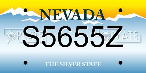 S5655Z Nevada License Plate