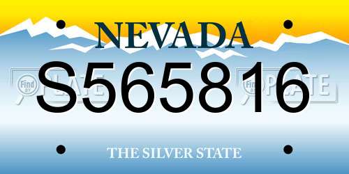 S565816 Nevada License Plate