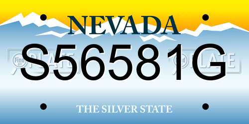 S56581G Nevada License Plate