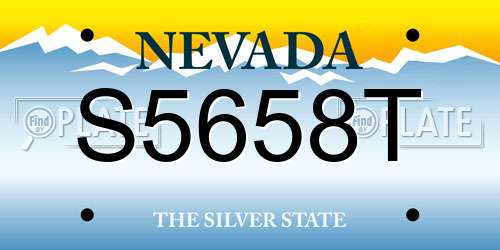 S5658T Nevada License Plate