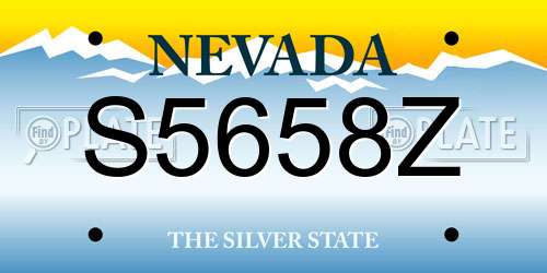 S5658Z Nevada License Plate