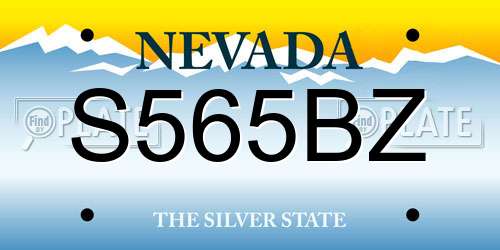 S565BZ Nevada License Plate